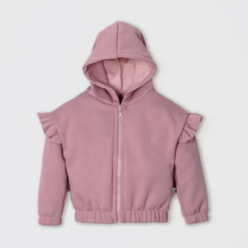 CAMPERA FRIZA C/PIEL C/VOLADOS ROSA