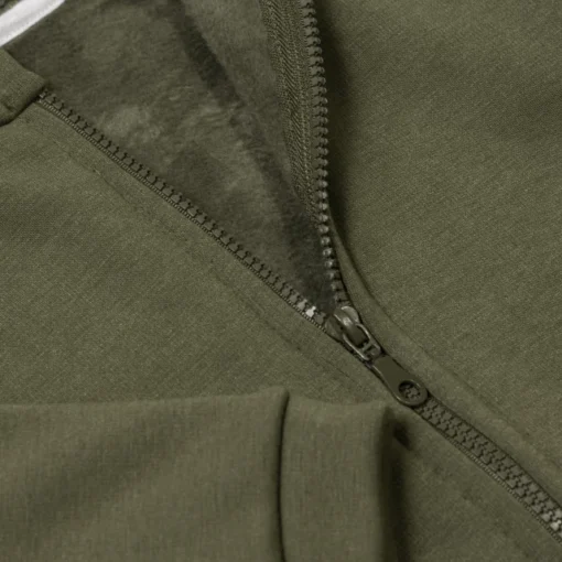 CAMPERA FRIZA C/PIEL VERDE MILITAR - Image 2